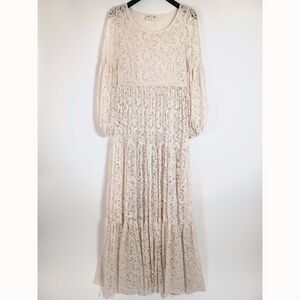 Mia Joy Dress Lace XS Prairie Western Cottage Wedding Renaissance Lantern Sleeve